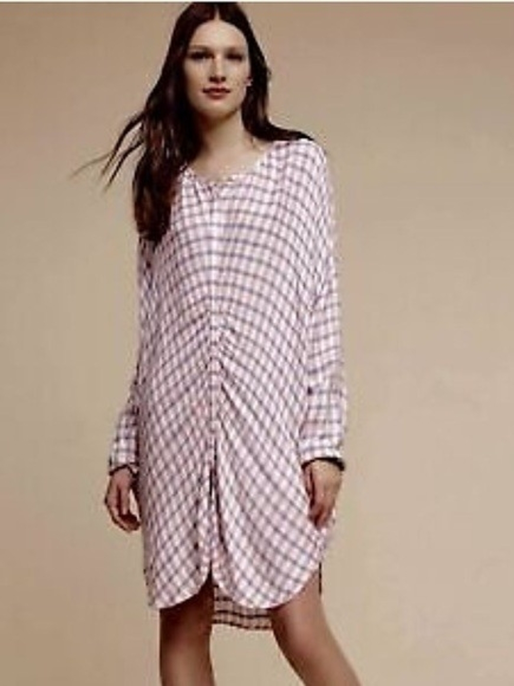 Anthropologie Saturday/Sunday Plaid Oversized Trapeze Tunic Dress, XS
